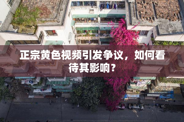 正宗黄色视频引发争议，如何看待其影响？