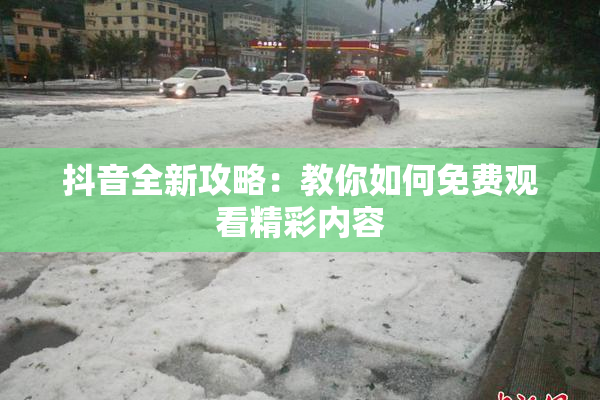 抖音全新攻略：教你如何免费观看精彩内容