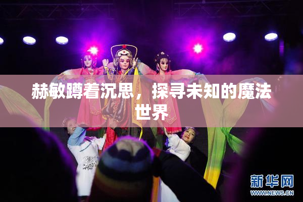 赫敏蹲着沉思，探寻未知的魔法世界