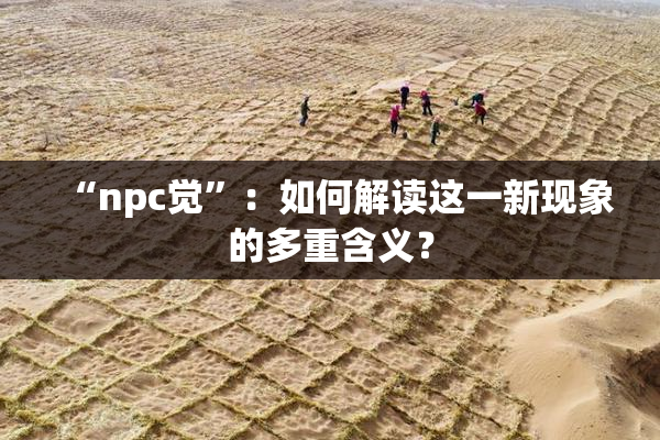 “npc觉”：如何解读这一新现象的多重含义？