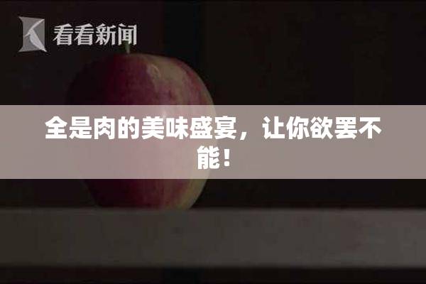全是肉的美味盛宴，让你欲罢不能！