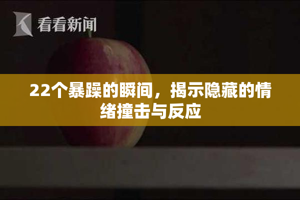 22个暴躁的瞬间，揭示隐藏的情绪撞击与反应