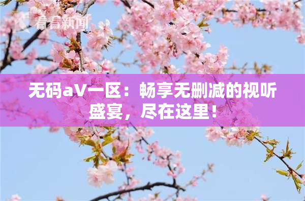 无码aV一区：畅享无删减的视听盛宴，尽在这里！