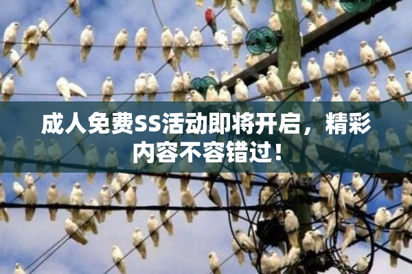 成人免费SS活动即将开启，精彩内容不容错过！