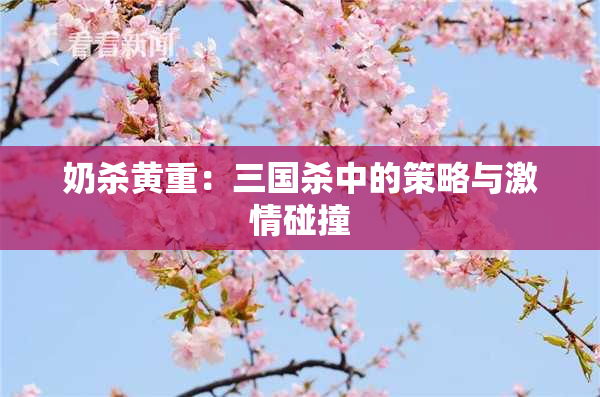 奶杀黄重：三国杀中的策略与激情碰撞