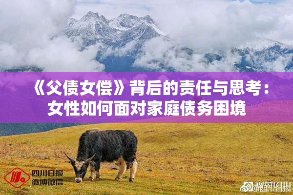 《父债女偿》背后的责任与思考：女性如何面对家庭债务困境