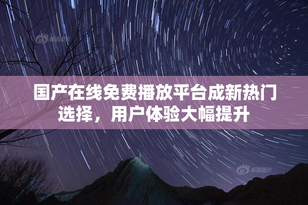 国产在线免费播放平台成新热门选择，用户体验大幅提升