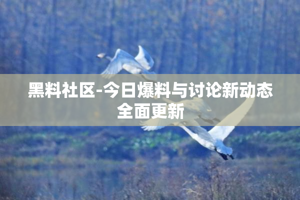黑料社区-今日爆料与讨论新动态全面更新