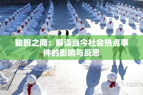 睃睨之间：解读当今社会热点事件的影响与反思