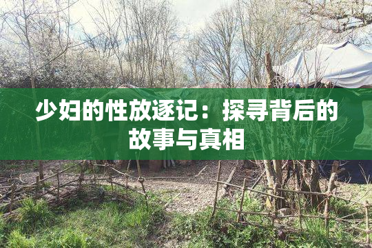 少妇的性放逐记：探寻背后的故事与真相