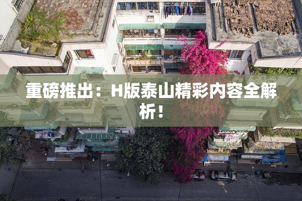 重磅推出：H版泰山精彩内容全解析！