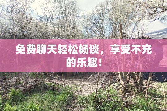 免费聊天轻松畅谈，享受不充的乐趣！