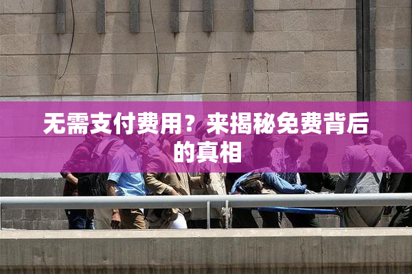 无需支付费用？来揭秘免费背后的真相