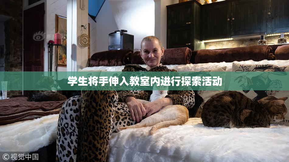 学生将手伸入教室内进行探索活动