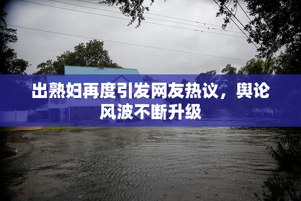 出熟妇再度引发网友热议，舆论风波不断升级