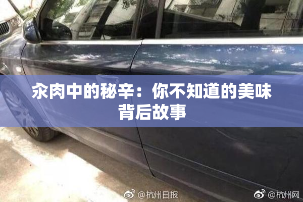 汆肉中的秘辛：你不知道的美味背后故事