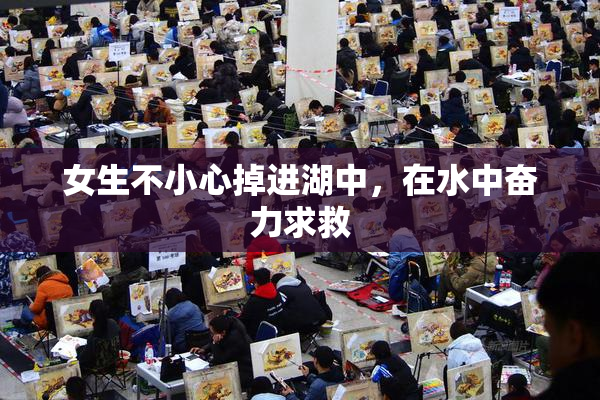 女生不小心掉进湖中，在水中奋力求救