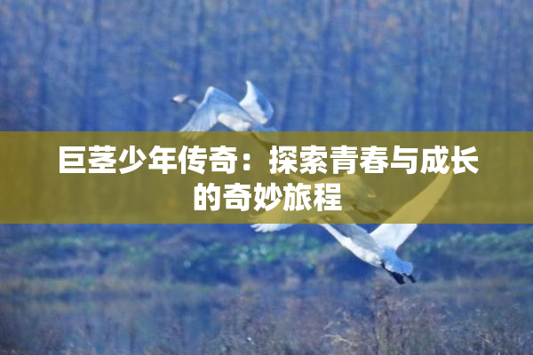 巨茎少年传奇：探索青春与成长的奇妙旅程