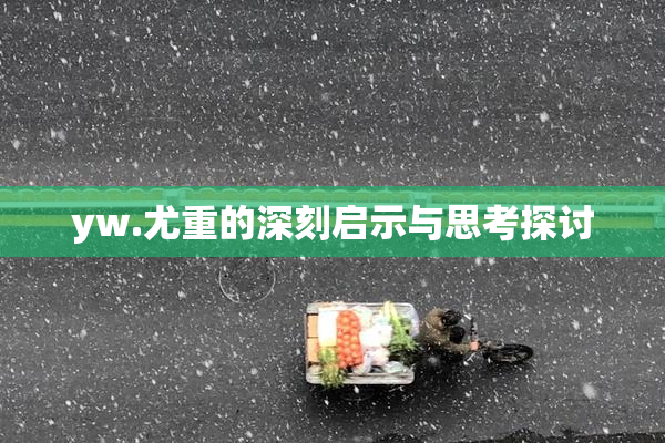 yw.尤重的深刻启示与思考探讨