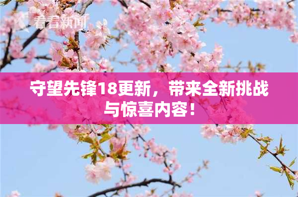 守望先锋18更新，带来全新挑战与惊喜内容！