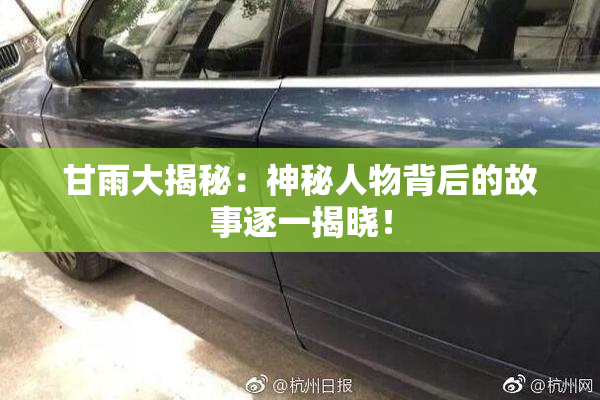 甘雨大揭秘：神秘人物背后的故事逐一揭晓！