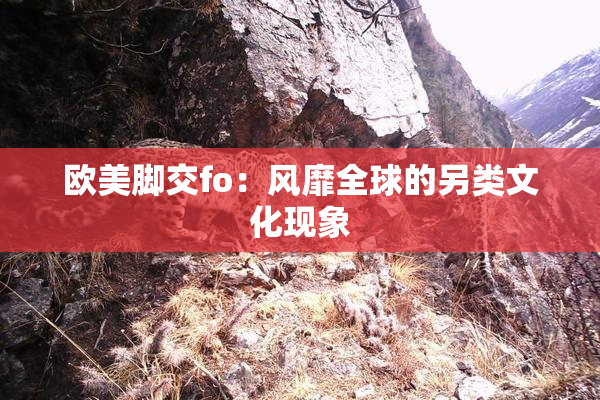 欧美脚交fo：风靡全球的另类文化现象