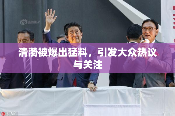 清漪被爆出猛料，引发大众热议与关注