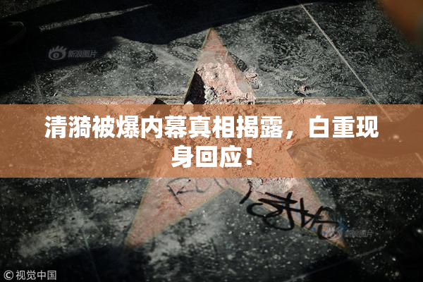 清漪被爆内幕真相揭露，白重现身回应！