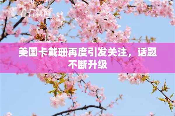 美国卡戴珊再度引发关注，话题不断升级
